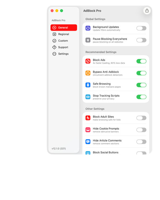 AdBlock Pro Dark Mode Mac App
