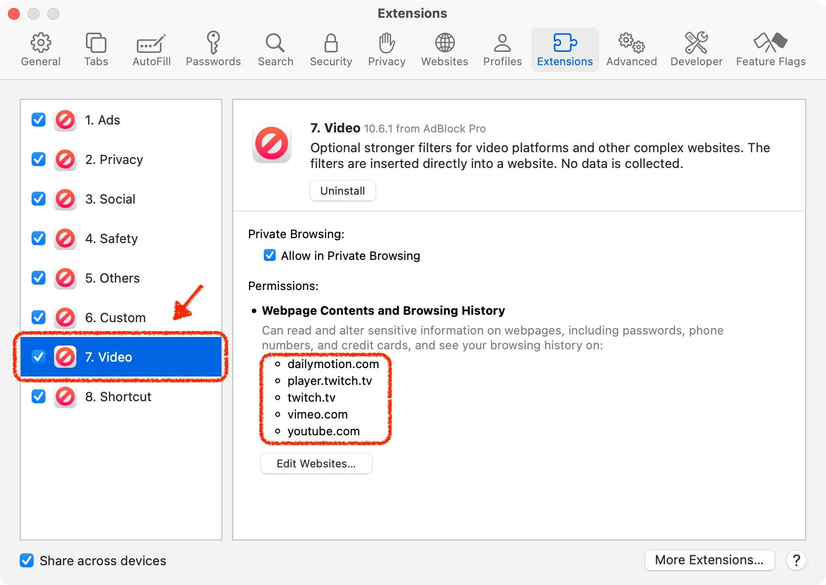Safari macOS Video Extension